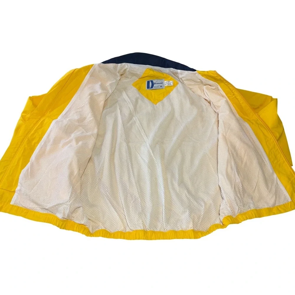 VTG 90s Dunbrooke Pia Jac Windbreaker NWOT Jacket XL Yellow Navy Nylon Blank USA